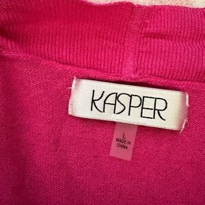 Kasper Vibrant Pink Ribbed Knit Sweater